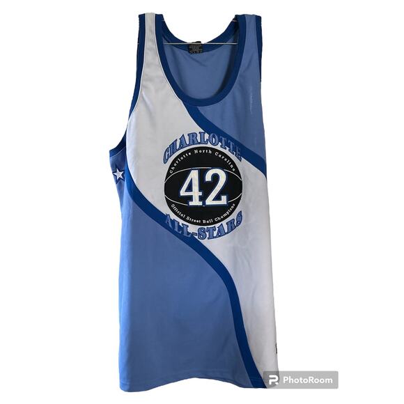 Official Street Ball All Stars Charlotte North Carolina Size 52 #42 JERSEY blue - Picture 3 of 9
